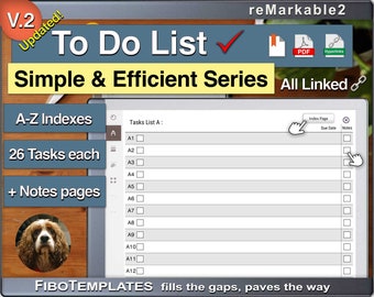 To-do list version 2 for reMarkable from Simple & Efficient Series at FiboTemplates