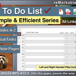 To-do list version 1 for reMarkable from Simple & Efficient Series at FiboTemplates