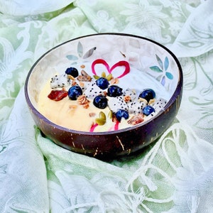 Lyra - Handmade Lacquer Coconut Bowl Natural Eco-friendly Vegan | For Gifts, Smoothie Bowls, Dips, Birthday, Diwali