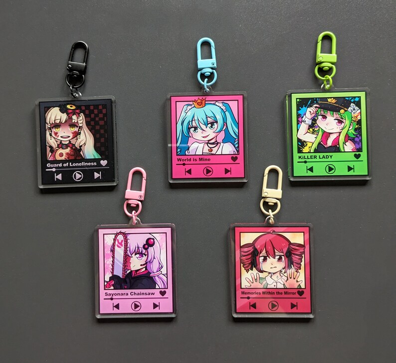 Singer Keychain Vocaloid Miku - Virtual Singer - Acrylic Keychain With Double-sided ...