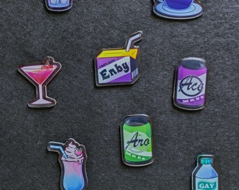 Epoxy LGBTQ+ Pride Drink Pins subtle A-Grade B-Grade