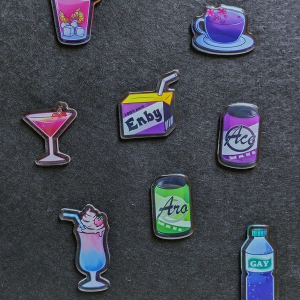 Epoxy LGBTQ+ Pride Drink Pins subtile A-Grade B-Grade