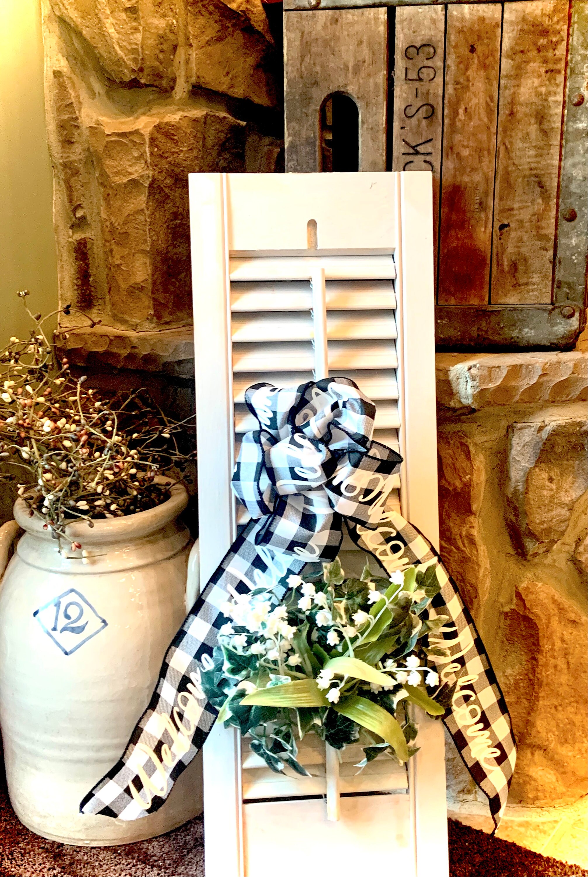 Rustic Farmhouse Window Shutter Wall or Door Decor Etsy