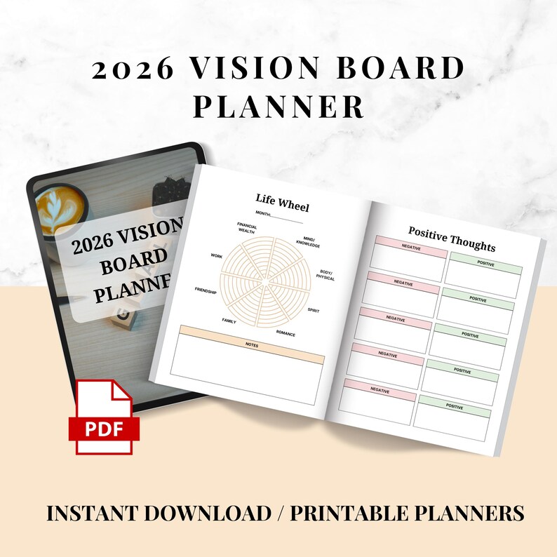 2026 Vision Board Planner (printable PDF) - Etsy