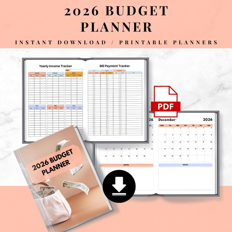 2026 Budget Planner (printable PDF) - Etsy