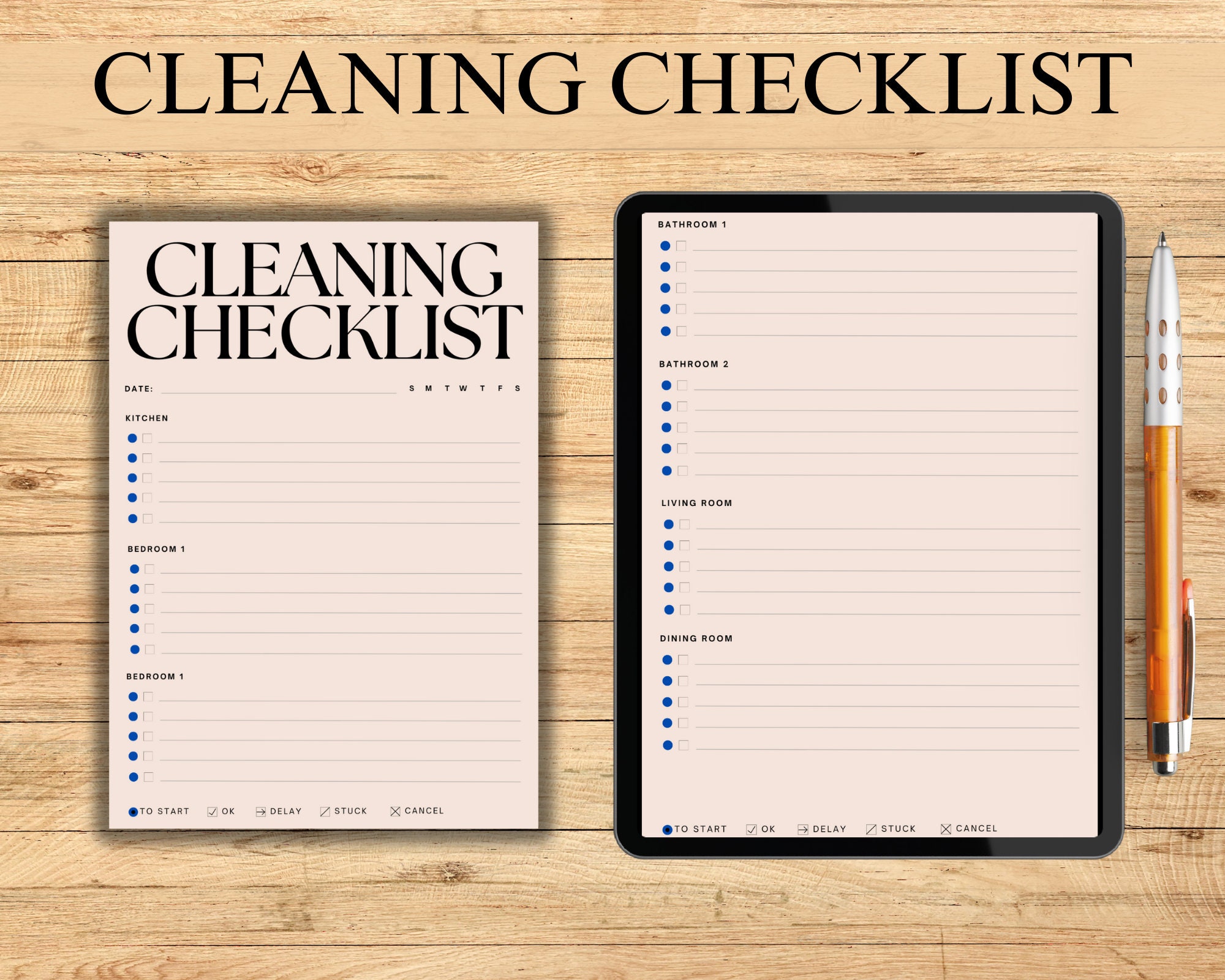 Weekly Cleaning Schedule: Printable Checklist Planner (PDF) - Etsy