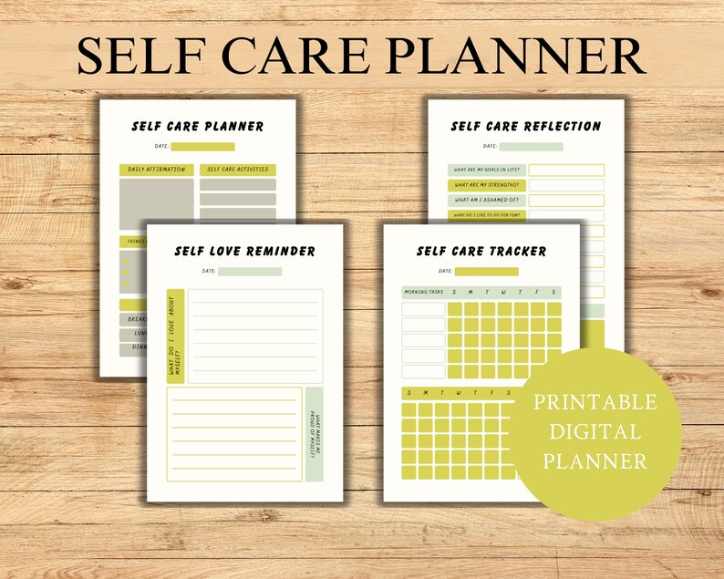 Printable Self Care Planner: Wellness Journal & Mental Health Tracker ...