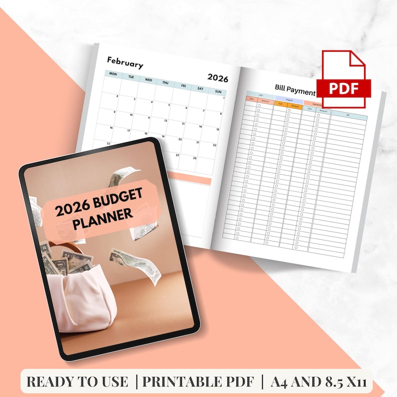 2026 Budget Planner (printable PDF) - Etsy