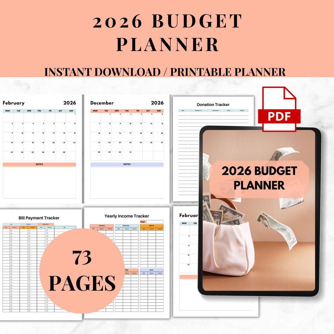 2026 Budget Planner (printable PDF) - Etsy