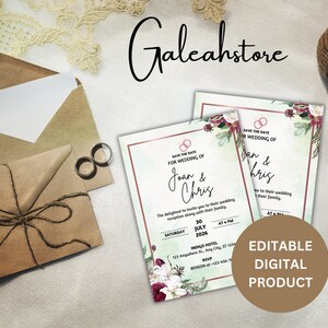 Minimalist Wedding Invitation Template Modern Wedding Invite Elegant Wedding Invitation Stylish Wedding Invitation Editable Template