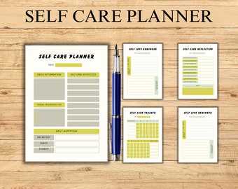 Planner di auto-cura stampabile: diario del benessere e monitoraggio della salute mentale (download digitale)