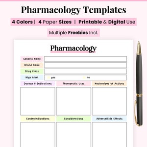 Sjablonen farmacologie, sjabloonschema farmacie, notitiebladen voor verpleegkundige, studiegids classificatie, bundel FNP-examen verpleegkunde, med-flashkaarten