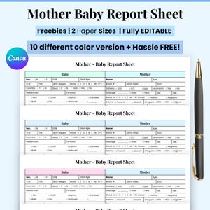 Editable Mother Baby Nurse Report Sheet Medsurg, Postpartum Nursing Report Sheet Nurse Shift Handoff, Labor Delivery Nurse Brain Sheet pdf