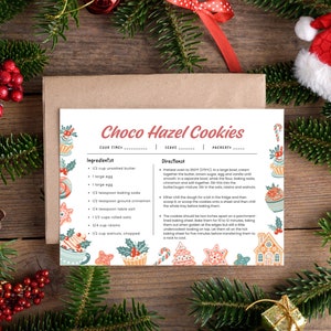 Christmas Editable Recipe Card, Holiday Recipe Cards, Minimalist Recipe Card, Diy custom canva Family Printable Recipe pdf, Cute Modern 2024