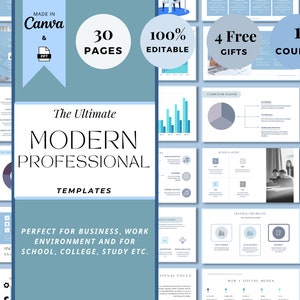 Editable Business PowerPoint Presentation Template, Editable Work Education Professional Presentation Slides Presentation Template Bundle