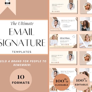 Modern Email Signature Template Gmail Outlook Blog Email Editable Realtor Teacher Principal Business Owner Email Signature,  Email Marketing