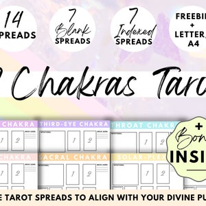 7 Chakras Tarot Journal Printable, Tarot Spreads, Chakra Tarot, Tarot Stickers Printable, Tarot Journal ,Tarot Journal, Unique Tarot Spreads