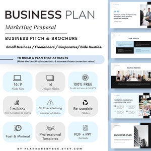 Business Plan Template, Canva Template, Business Presentation Template, Business Plan Pitch Deck, Business Plan Slide Deck, Business Plan