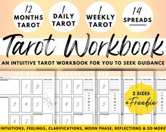 Tarot Workbook, Tarot Spreads, Tarot Journal Printable, Tarot Stickers Printable, Tarot Print Journal ,Tarot Journal, Tarot Spread Template