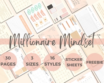 Millionaire Mindset Printable Planner, Manifestation Journal Law of Attraction Planner Workbook, Money Manifesting Journal Law Of Attraction