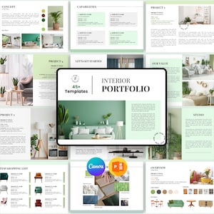 Interior Design Presentation, Interior design services template business book, Portfolio Canva, Moodboard E-Design Template, Client Proposal