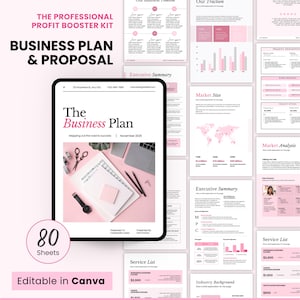 Canva Business Plan Template: Small Business Proposal, Startup Workbook (Digital Download)