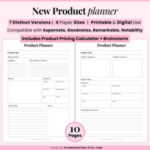 Product Planner Bundle: Launch Development, Pricing (Digital Printable)