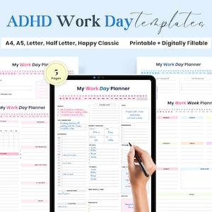 Office Organizer, Work Day Planner, Business Office Planner, Productivity Day Planner for Work, Digital Work Schedule, Work Time Schedule