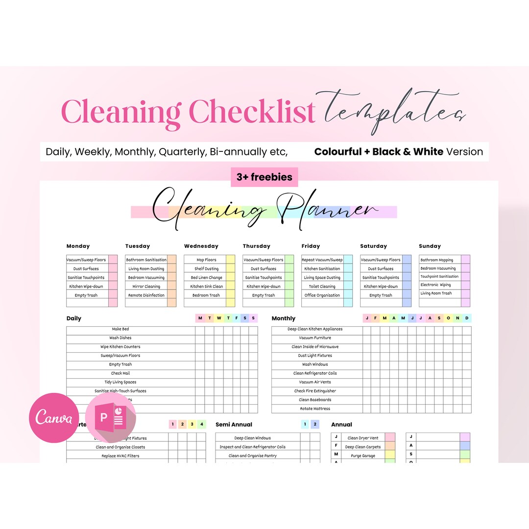 ADHD Cleaning Checklist, Cleaning Checklist, Cleaning Schedule ...