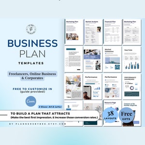 Business Plan Canva Template, Small Business Planner Proposal, Start Up Workbook, Business Plan Analysis, Editable, Business Pitch Branding