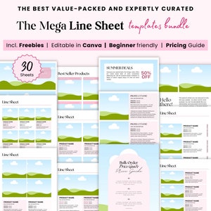 Wholesale Line Sheet Template, Business Catalog Template Etsy Product List Wholesale Price List Candle Jewellery Canva Wholesale Chart ebook