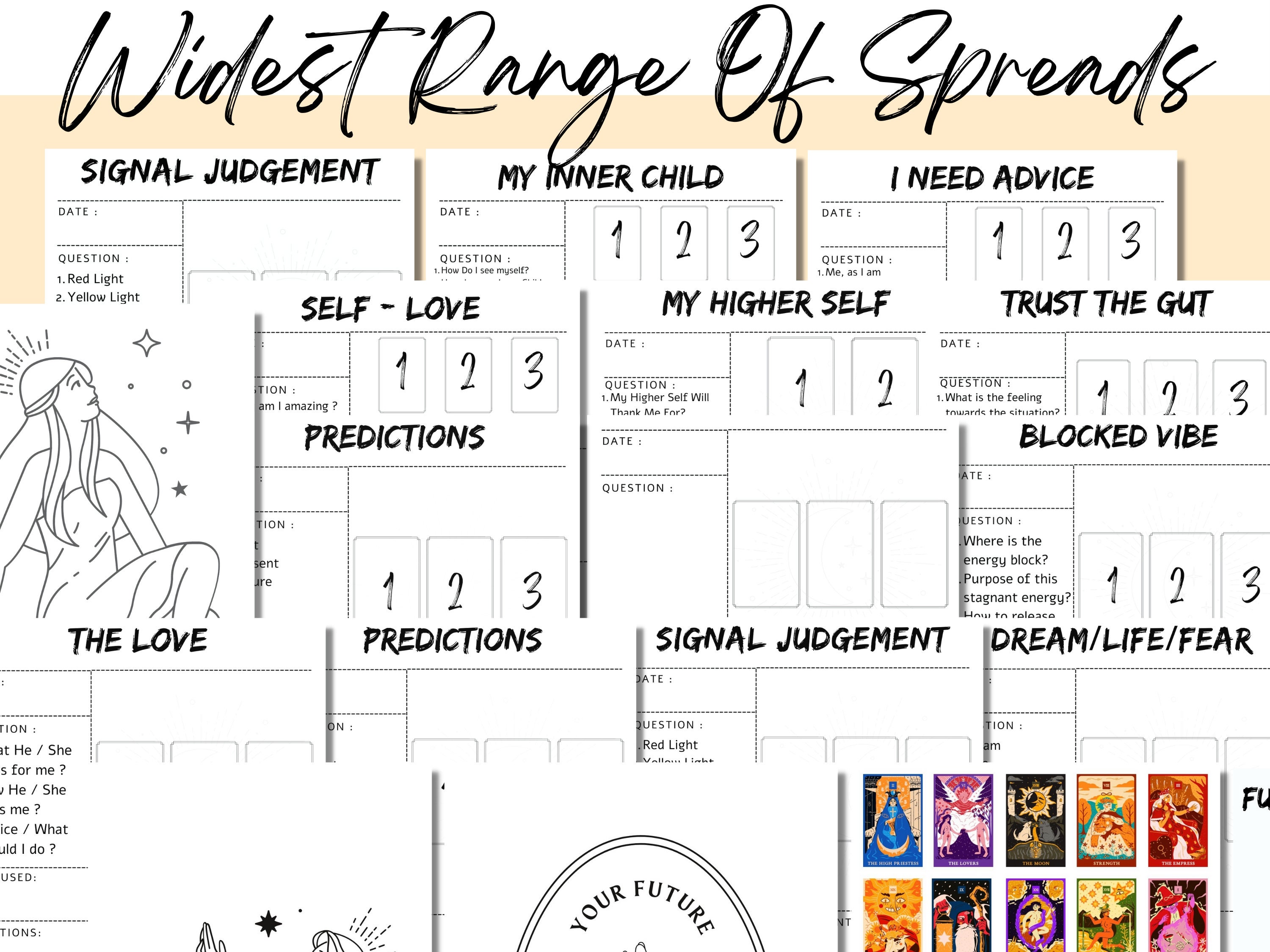 Tarot Journal Printable Tarot Spreads Tarot Stickersbook of - Etsy