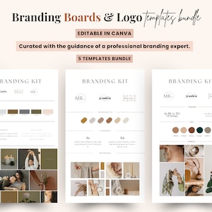 Branding Board Template, DIY Branding Kit, Business Branding Kit, DIY Logo Designs, Mood Board, Editable in Canva, Premade Neutral Branding