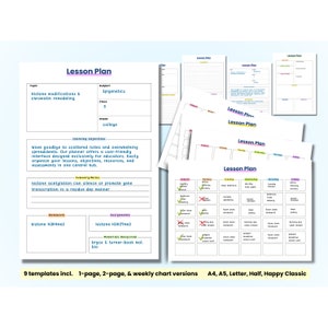 Lesson Plan Template, Lesson Planner Printable, Homeschool Teacher Planner, Weekly, Daily Plans, Academic Schedule, Simple Lesson Plan Book