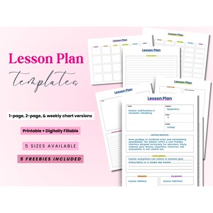 Lesson Plan Template, Lesson Planner Printable, Homeschool Teacher Planner, Weekly, Daily Plans, Academic Schedule, Simple Lesson Plan Book