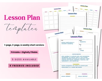 Lesson Plan Template, Lesson Planner Printable, Homeschool Teacher Planner, Weekly, Daily Plans, Academic Schedule, Simple Lesson Plan Book