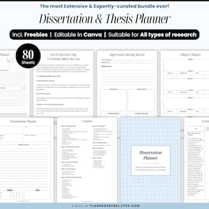 Dissertation Planner, 2025 Thesis Dissertation Journal, Final Year Undergraduate Masters PhD Planner, Supervisor Meetings, Research project