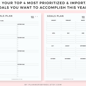 Top 4 Yearly Goals Planner Goal Setting Goal Planning - Etsy