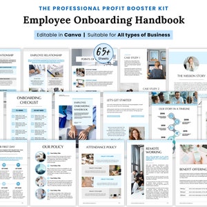 Employee Onboarding Template, Employee handbook template canva, Small business, New Hire Welcome Packet, HR Manual Guide, Company Policy pdf