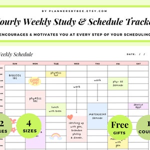 Week At a Glance, Weekly Study Planner Printable, Simple Hourly Weekly Schedule, Personal Office Weekly Agenda, Hourly Schedule Landscape