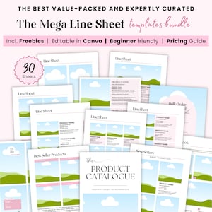 Line sheet Template Canva, Line Sheet Wholesale Catalog, Line Sheet layout Jewelry Etsy Business Catalogue Service Pricing Products Lookbook