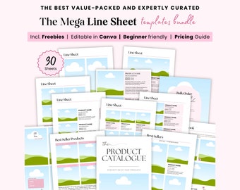 Line sheet Template Canva, Line Sheet Wholesale Catalog, Line Sheet layout Jewelry Etsy Business Catalogue Service Pricing Products Lookbook