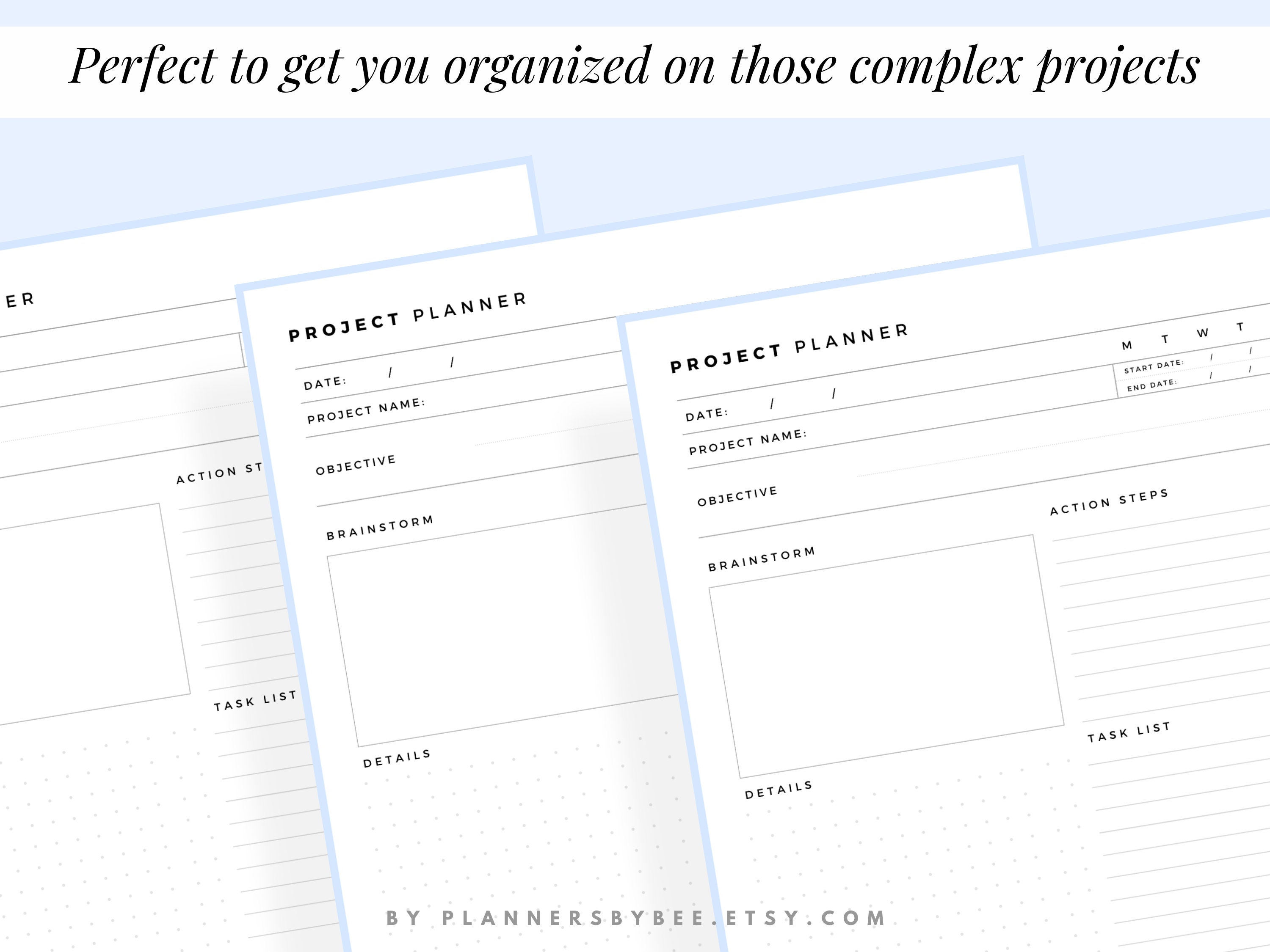Project Planner Printable Productivity Planner Project - Etsy