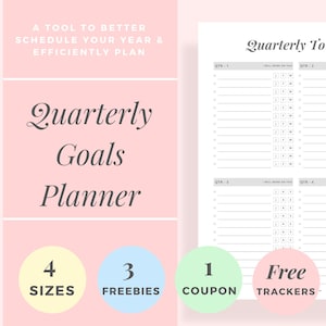 Quarterly Planner, 90-Day Goal Planner, Planner Insert, 3 Months Planner Printable, Goal Tracker, Quarterly Goal Setting, 3 Months Overview