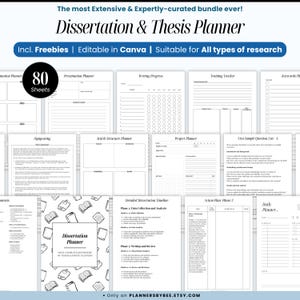 Dissertation Planner, 2025 Thesis Dissertation Journal, Final Year Undergraduate Masters PhD Planner, Supervisor Meetings, Research project