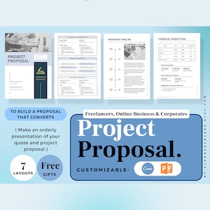 Project Proposal Template, Project Proposal Presentation, Editable Business Project Proposal, Client Proposal Canva Template, Project Guide