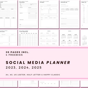 Content Planner for Small Business, Social Media Planner Printable, Instagram, YouTube, TikTok, Facebook, Side Hustle, Marketing Calendar