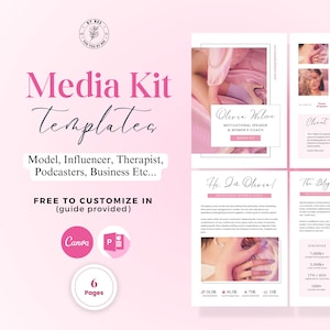 Media Kit Template Canva Rate Sheet Template Instagram Media Kit Template Blogger Press Kit Template Editable Tiktok Media Kit Template pink