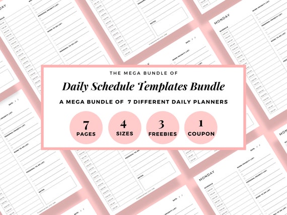 7 Day Planner Printable Daily Templates Planner Best Minimal | Etsy