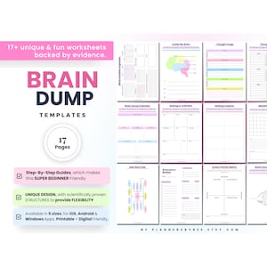 Brain Dump Printable, Thought Organizer, ADHD brain dump, Thought tracker, Organization planner Priority Matrix, Work Day, ADHD Productivity